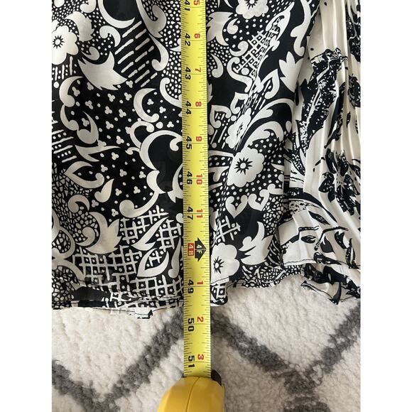 ASSORTI FOR SUSAN FREIS Vtg 80s Floral Georgette Smocked Waist Midi Dress L/XL - Picture 16 of 16